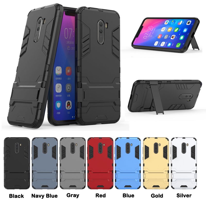 Dormooco Hard Case Xiaomi Pocophone F1 Murah Hp Casing Gaya Super Hero Desain Baju Zirah Dudukan Telepon 2 In 1 Smartphone Back Cover Untuk Xiomi Shopee Indonesia