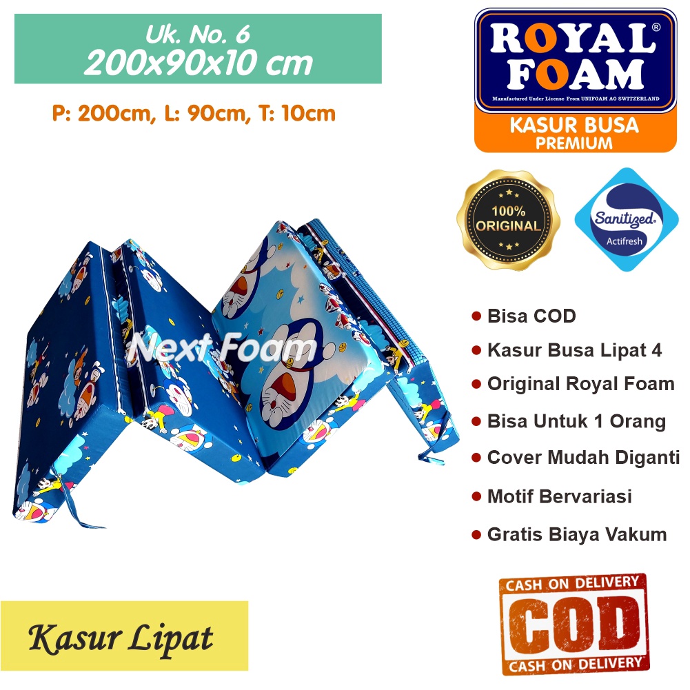 Kasur Busa Lipat Royal Foam Ukuran No 6 200x90x10 cm Tebal 10 cm D16 ORIGINAL