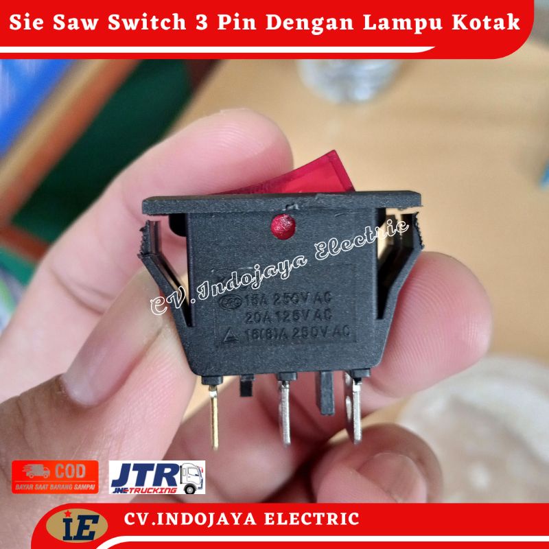 See Saw Switch 3 Pin Dengan Lampu Merah Indikator