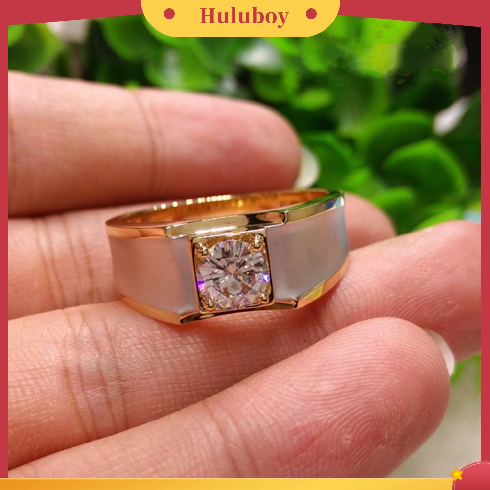 Hu Hu Hu Hu Hu Alat Bantu Pasang Kacamata♡ Cincin Lebar Aksen Berlian Imitasi Untuk Pria