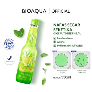 [BPOM] BIOAQUA Mouthwash 330ml Obat Kumur Probiotic Fragrant Refreshing Nafas Segar Pemutih Gigi Obat Kumur Karang Gigi