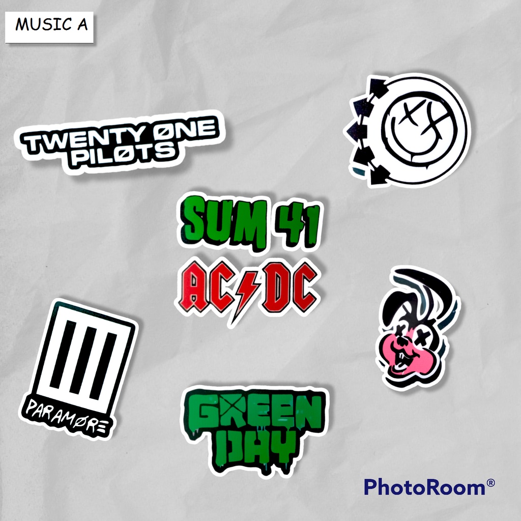 Sticker Pack Tumblr Aesthetic  Band Musik Rock Classic Metal Kiss Nirvana Ac Dc The Beatles The Who Iron Maiden Coldplay Linkin Park Waterproof Hiasan Laptop Notebook Botol Tumbler Case Hp DIY Stiker Lucu Sticker Laptop Notebook