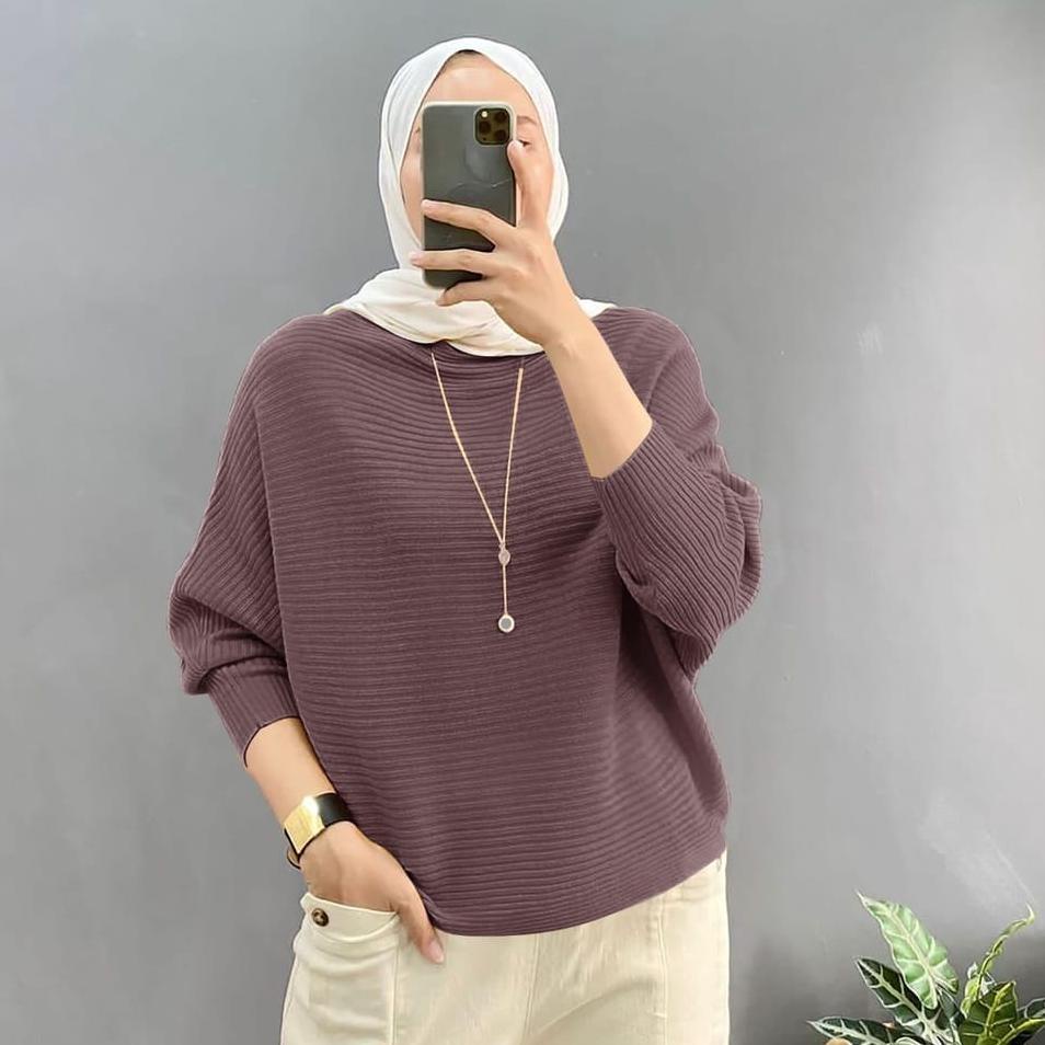 (BOOMING) BAJU TERBARU 2021 VIRAL TIKTOK INDY BETWING BLOUSE//LASPERAL BLOUSE BATWINGS//SWEATER RAJU