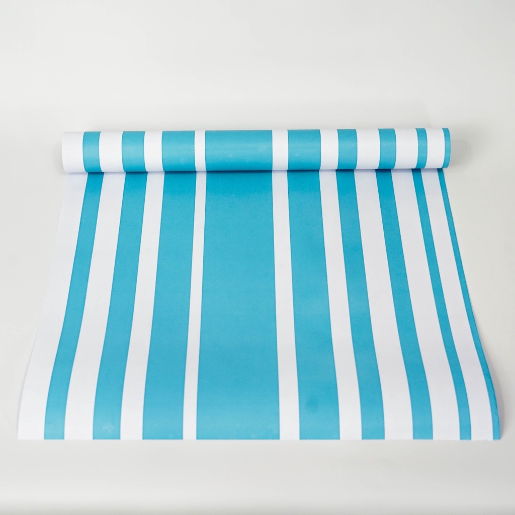 Wallpaper Sticker Motif Garis Putih Biru 5227 - Uk. 9mx45cm