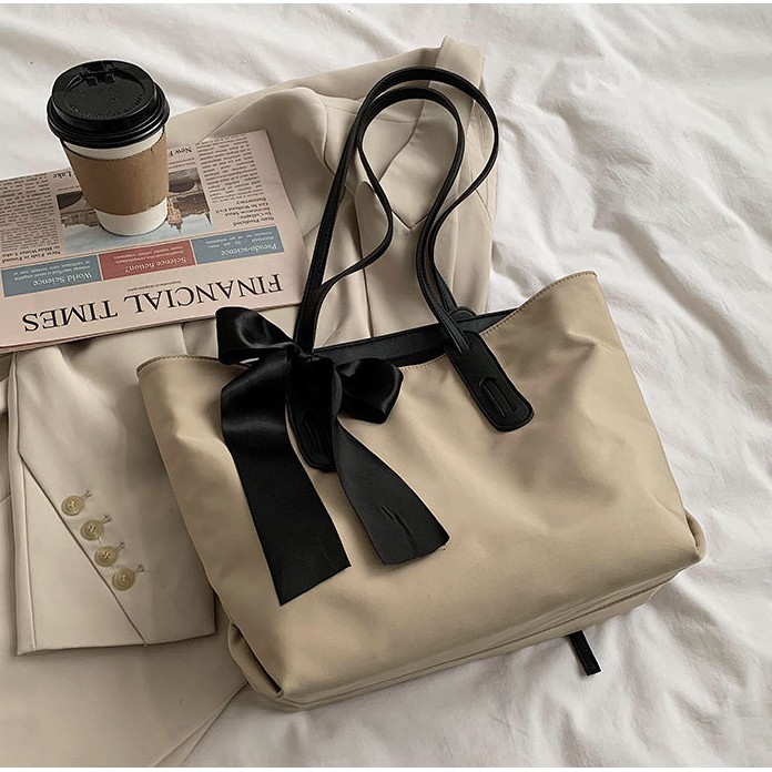 BJ81732 - BEIGE/BLACK - TAS SHOULDERBAG BAHU SLEMPANG TOTEBAG HANDBAG MODEL PITA TAS WANITA FASHION IMPORT MODIS ELEGAN TERMURAH TERLARIS TERBARU BAGSTORE JAKARTA TAS BATAM GT1732 JT2601