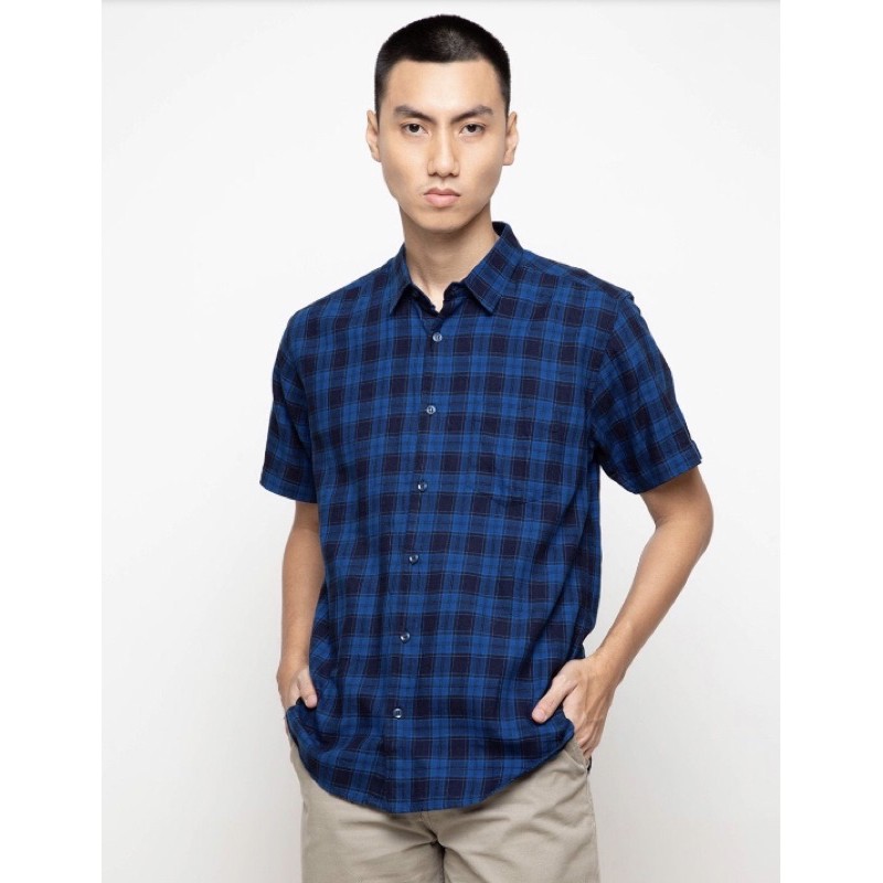 OTO ONO Kemeja Pendek Pria Navy