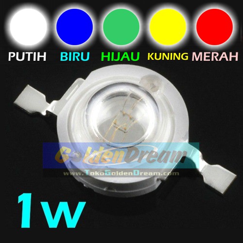 Jual High Power LED 1W Putih Biru Hijau Kuning Merah - White Blue Green ...