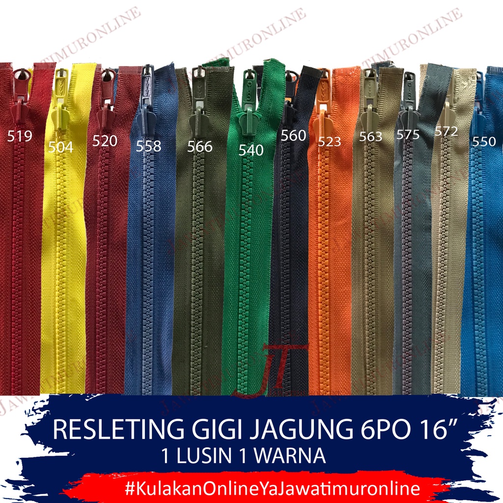 Risleting Jaket VISLON 6PO 40 cm per LUSIN - Resleting Jagung no 5