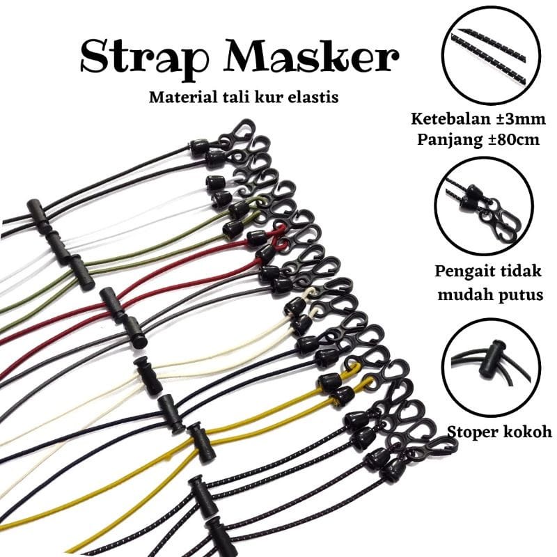 2 in 1 STRAP MASKER /TALI MASKER/KALUNG MASKER/KONEKTOR MASKER HIJAB