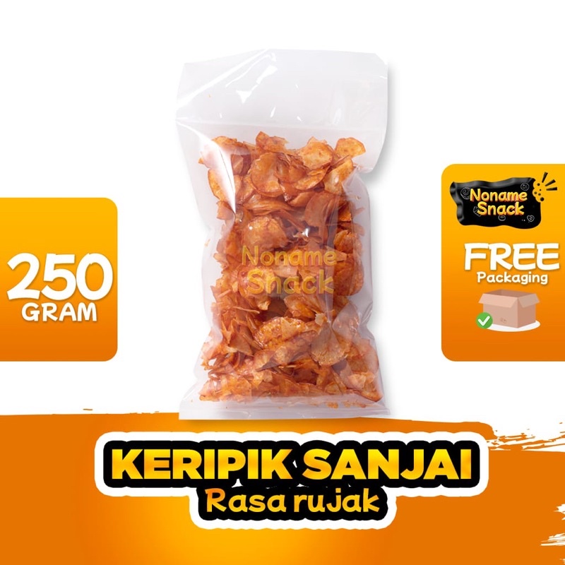 NoName Snack - Kripik Singkong Sanjai Padang Rasa Rujak Cemilan Keripik Grosir 250G
