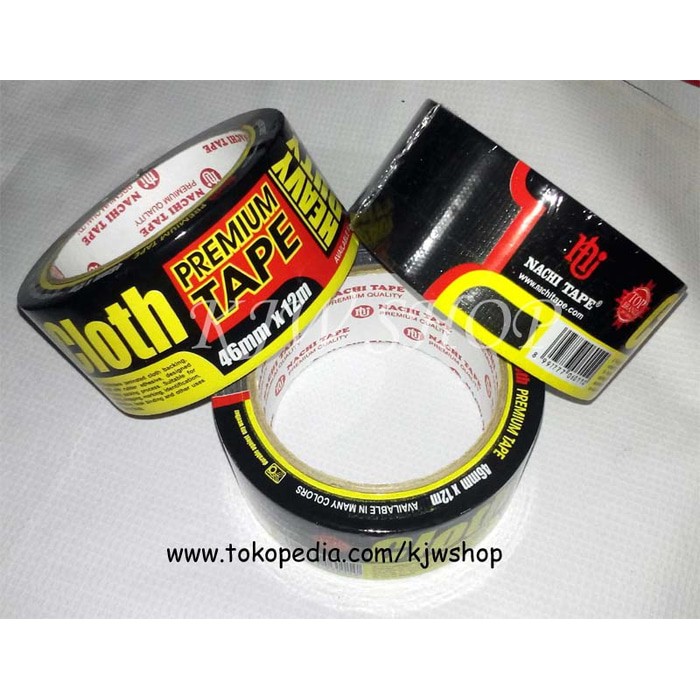 Freeongkir Lakban Kain Hitam 2 inch   Cloth Tape 46 mm x 12 meter merk NACHI gratis ongkos kirim