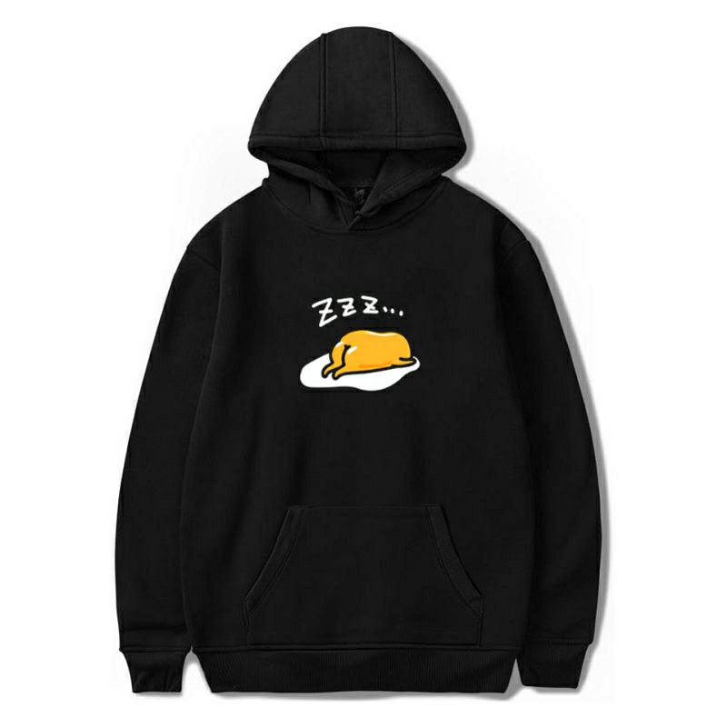 S - XXXXXXL(6XL) Hoodie GUDETAMA EGG BUTT JUMBO BIG SIZE Jaket Sweater CUTE Cartoon Sweatshirts OVERSIZE Pilih Motif Yellow Black zzz Sleep Egg M L XXL XXXL 4XL 5XL Kuning Hitam Navy Custom