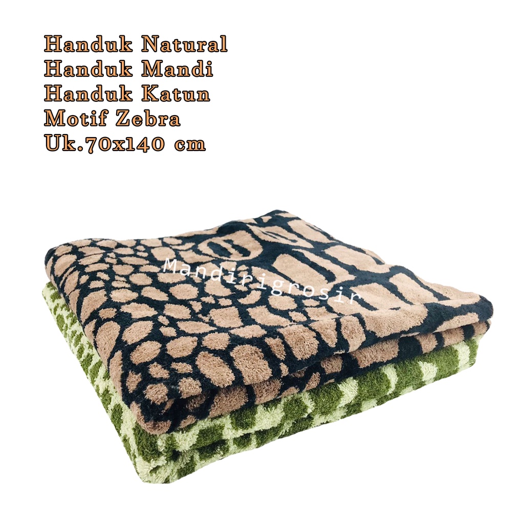 Handuk Mandi *Handuk Natural * Handuk katun * Motif Zebra * Uk.70x140 cm