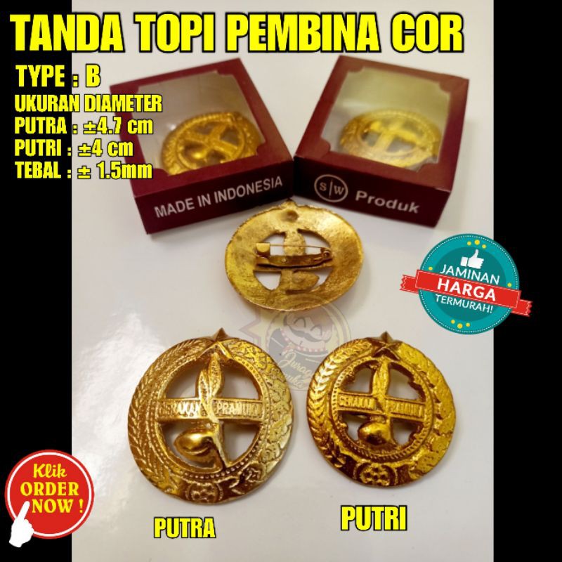 TANDA TOPI PEMBINA COR TYPE B ( PRAMUKA )