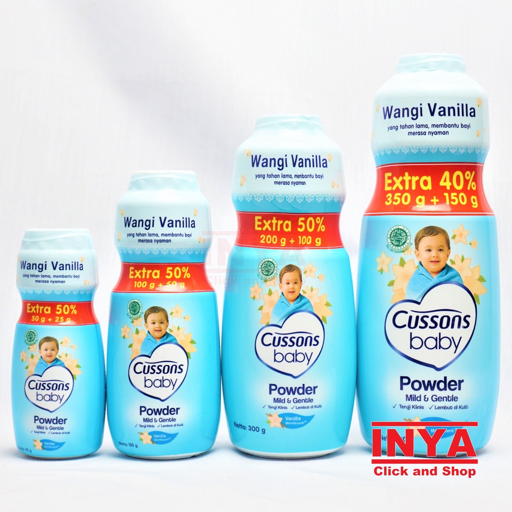 CUSSONS BABY POWDER MILD AND GENTLE VANILLA 75gr - Bedak Bayi