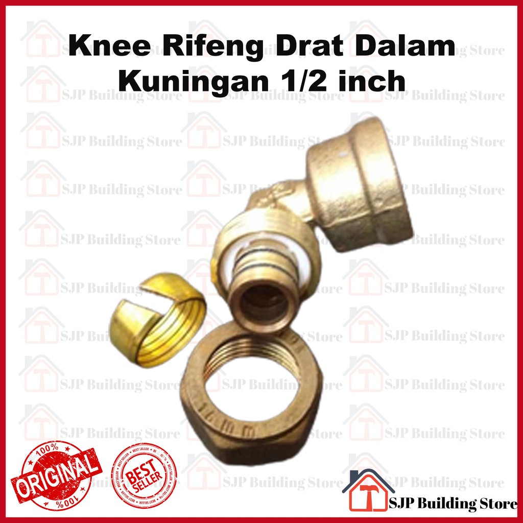 PROMO!!! Knee Drat Dalam Air Panas Rifeng KDD Elbow L 1/2 Inch | Knie rifeng drat dalam kuningan
