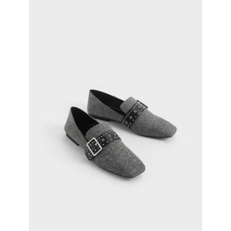 CK Loafers Step- Back Buckle Tenun Grommet