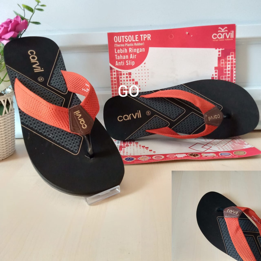 gos CD CARVIL ORIGINAL! Sandal Jepit Pria CARVIL Sandal Jepit Cowok Anti Selip Anti Anti Air Ringan AwetTerbaru