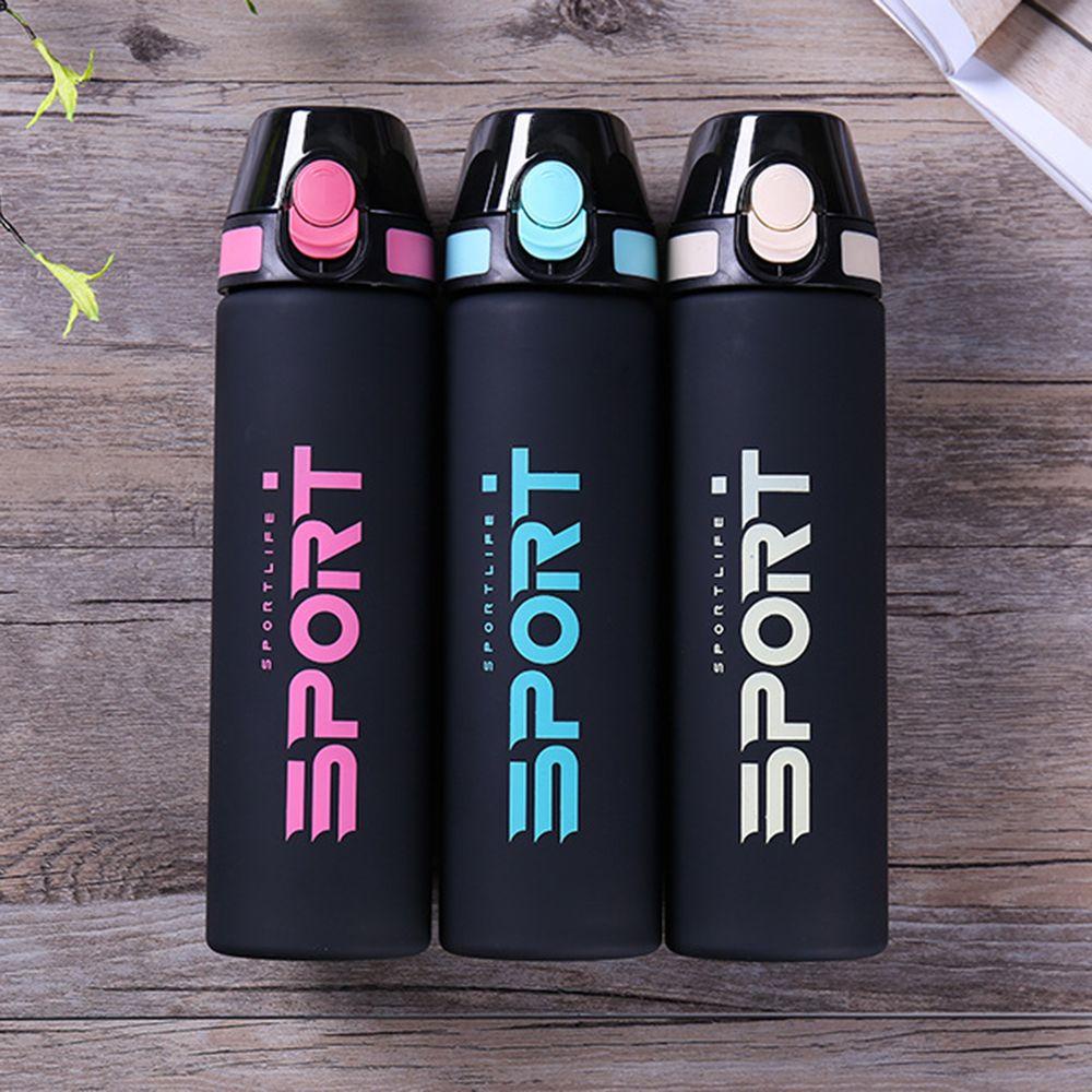 Top 500ML Botol Air Minum Dengan Sedotan Outdoor Portable Travel Langsung Minum Penutup Pantul