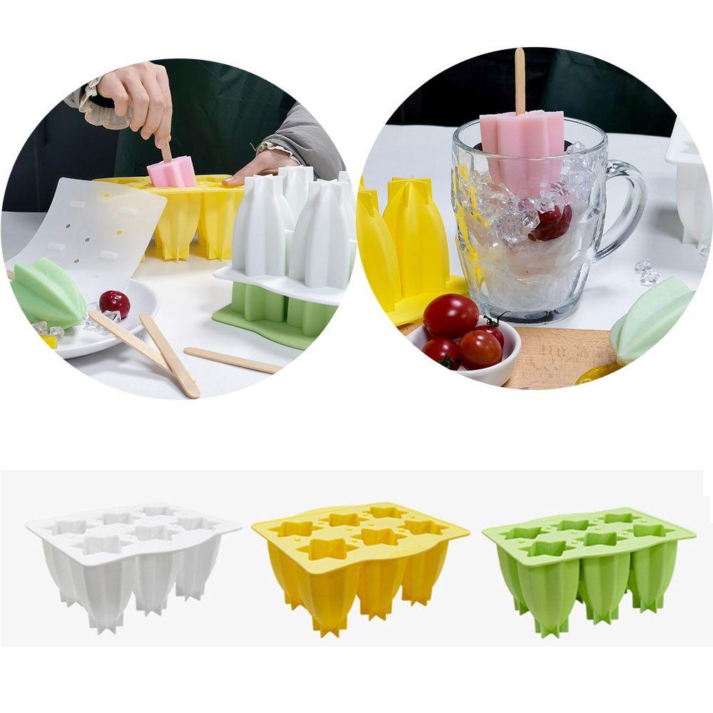 Solighter Cetakan Silikon Musim Panas Freezer Carambola Shaped Ice Cream Makers