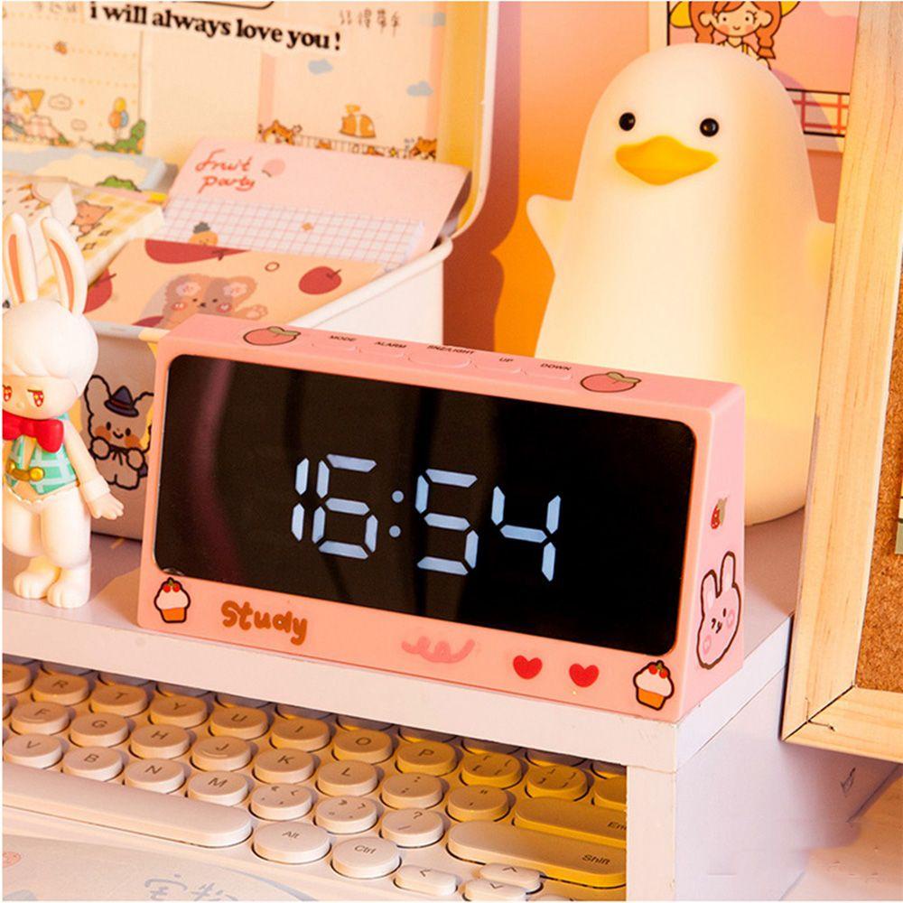 [Elegan] Jam Digital LED Cewek Jantung Meja Untuk Anak Dekorasi Rumah Mirror Clock