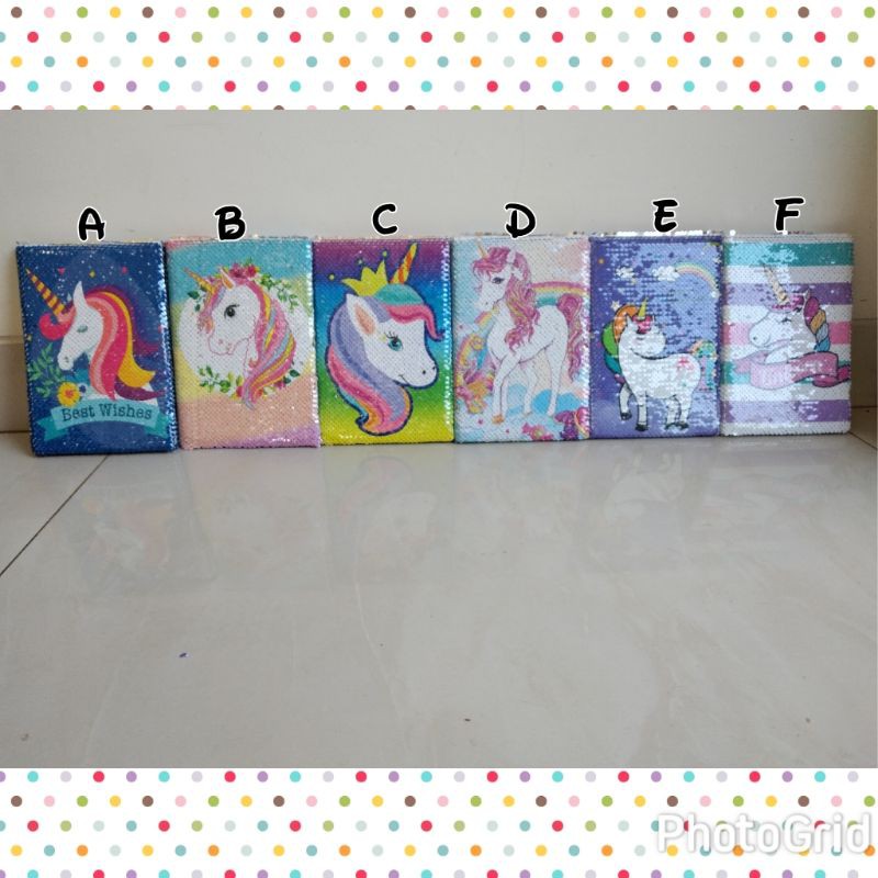 

Diary sequin Unicorn bisa di usap / Buku Diary Sequin Unicorn