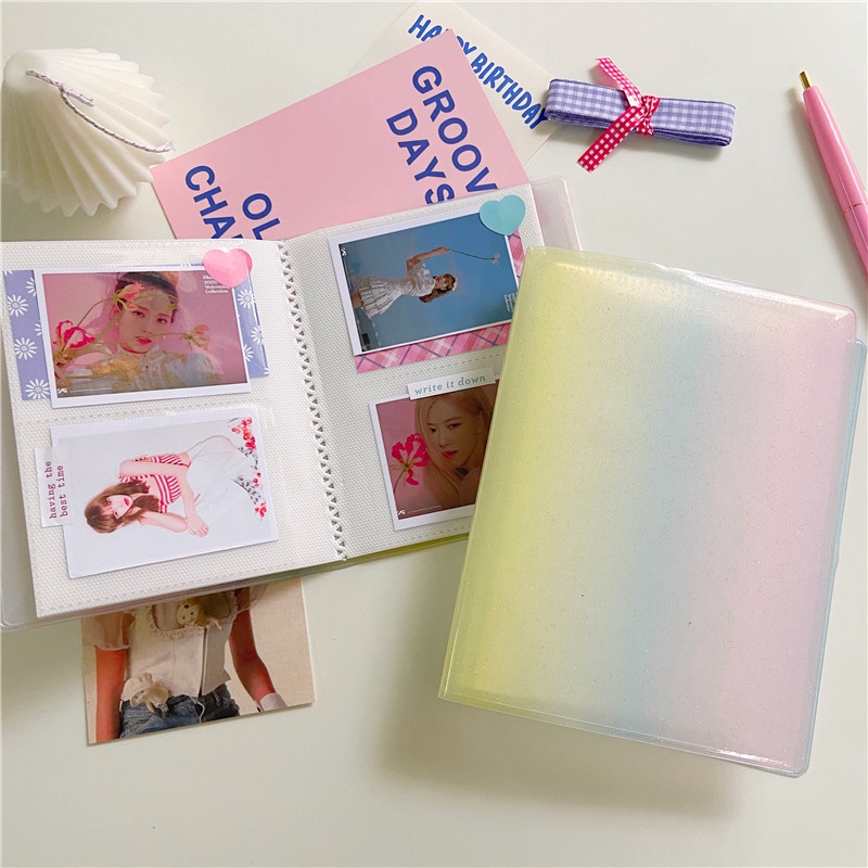 Ins style creative rainbow gradient Polaroid album small 3 inch Mini insert album star chasing card storage