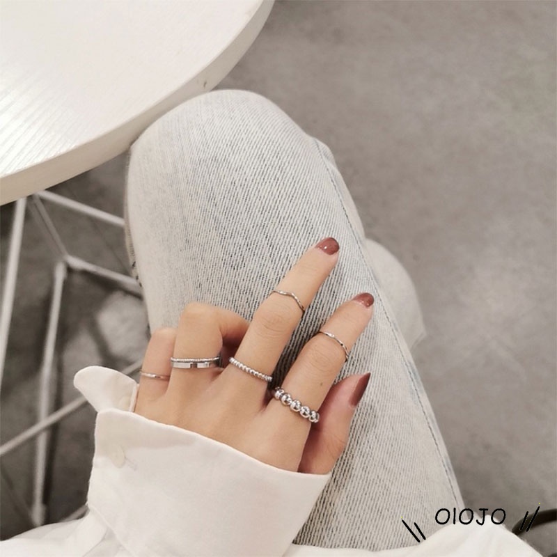 【COD】Fashion Korea Kombinasi Terbaru Cincin Sederhana Liar Aksesoris Mode