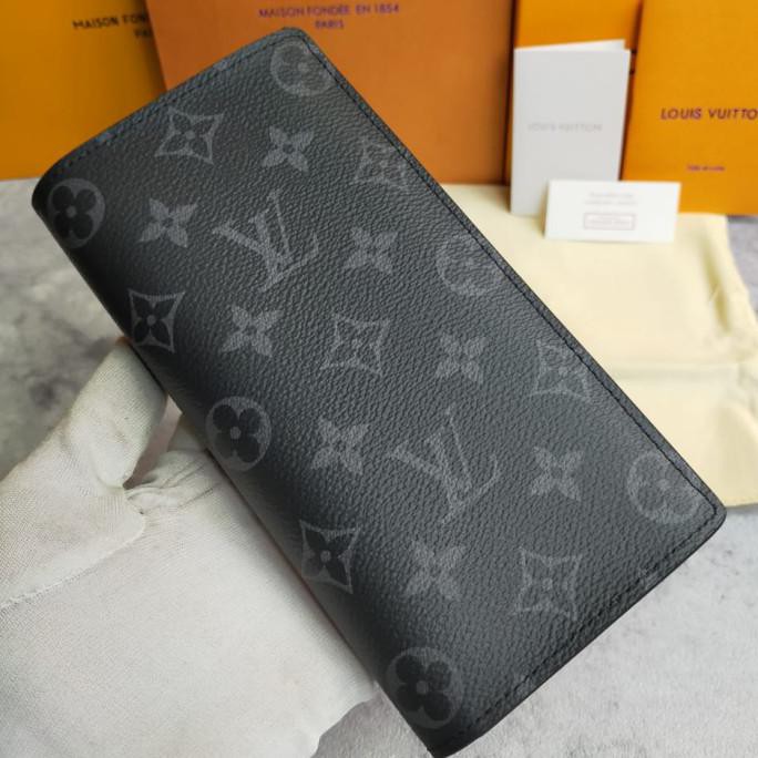 DOMPET LIPAT PANJANG WALLET MEN PRIA LV BRAZA MONO MIRROR VIP - Abu-abu