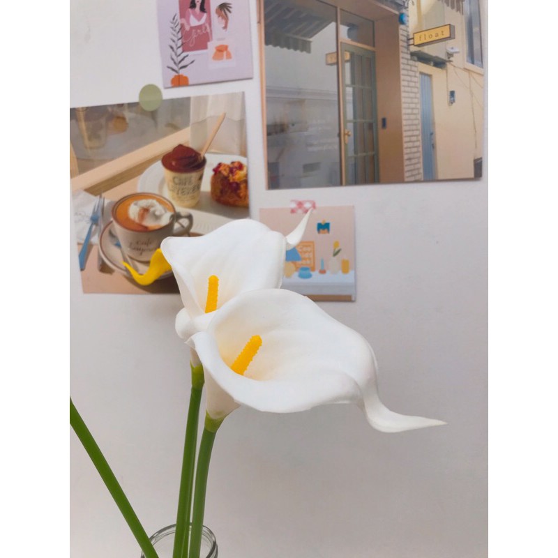 Bunga Tulip Latex Import Real Touch bunga Dekorasi Bunga Artificial Tulip Besar-CarlaLily (White)