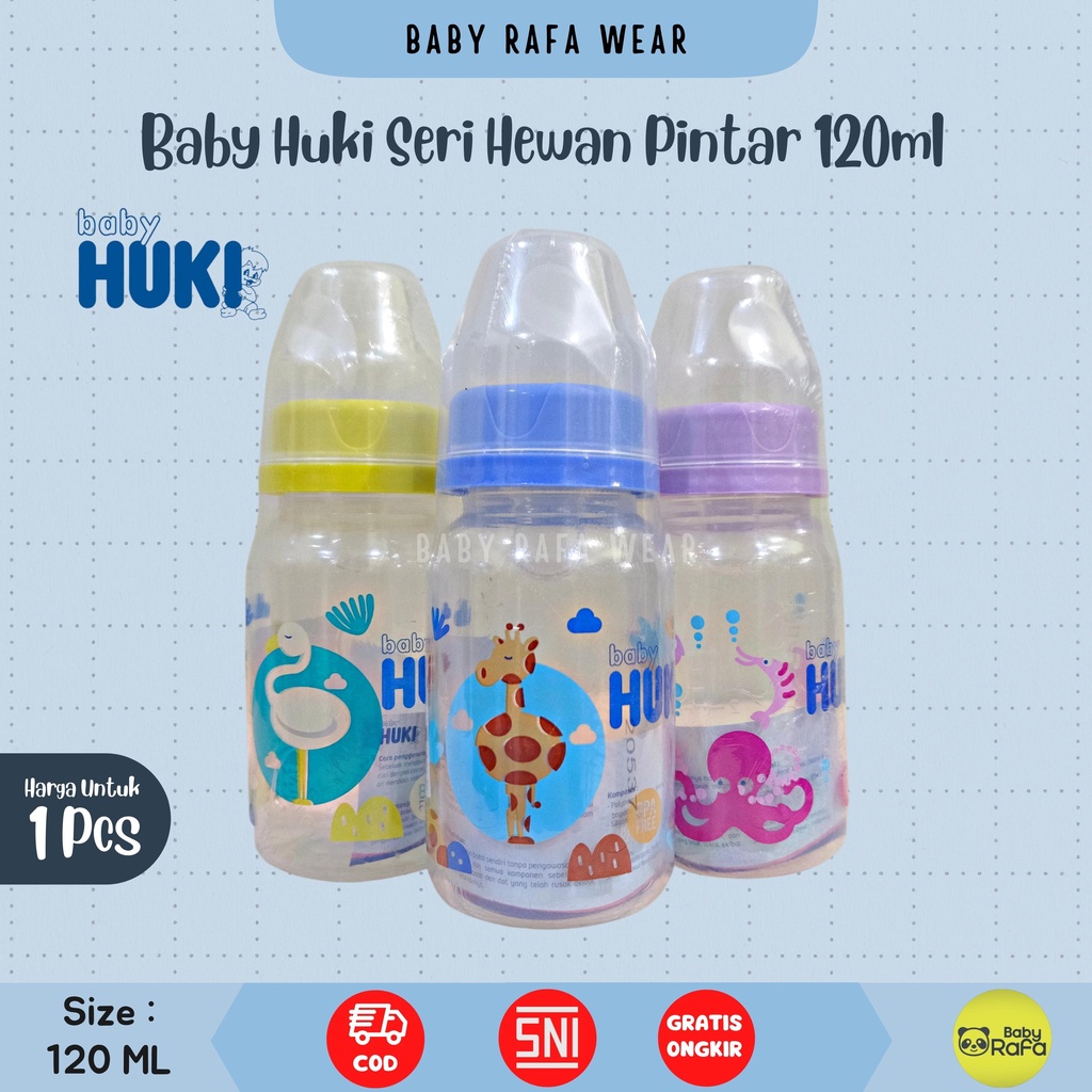 Baby Huki Botol Susu PP SP Round 60 ML 120 ML 240 ML Dot Gepeng Nipple Silicone Orthodontic