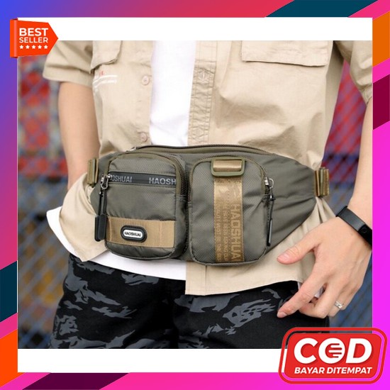 Tas Selempang Pria Kulit Croco Hitam Diaz Ta563B5 Import Sling Bag Crossbody Waistbag Cowok Keren Pr