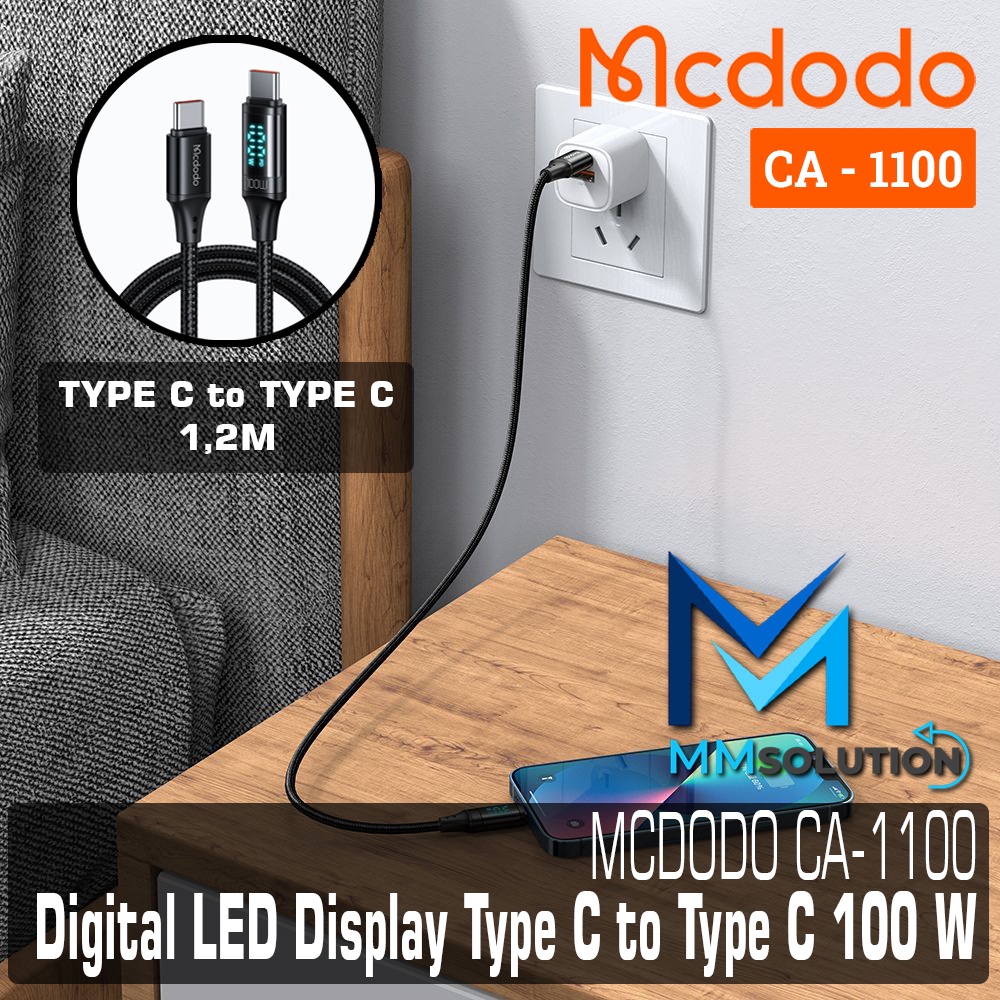 MCDODO CA-1100 Digital Pro Type C to C PD Data Cable 100W Fast Charge