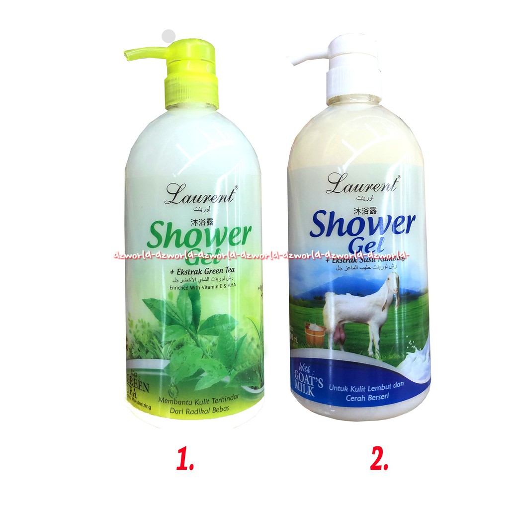 Laurent Shower Gel Ekstrak Green Tea Goats Milk Sabun Mandi Kulit 600ml