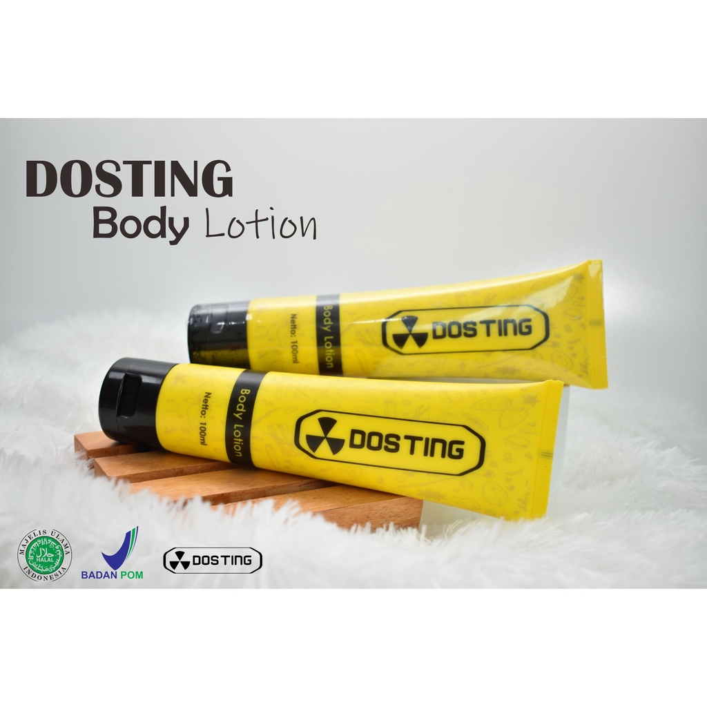 DOSTING BODY LOTION Whitening / Pemutih Badan Tubuh Tangan Kaki Aman BPOM  8990470320215 100ml Asli Original Termurah Terbaru