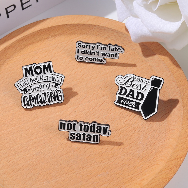 Bros Pin Enamel Desain Best DAD MOM Amazing Untuk Pakaian Wanita