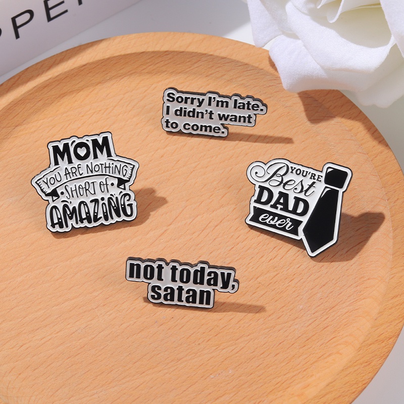 Bros Pin Enamel Desain Best DAD MOM Amazing Untuk Pakaian Wanita