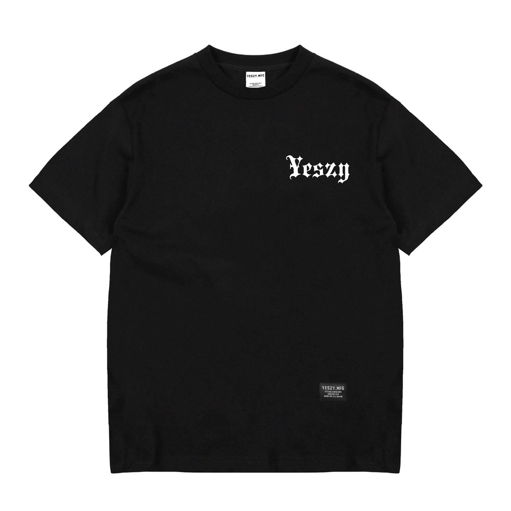 YESZY.MFG Tshirt Black Letter Small F White