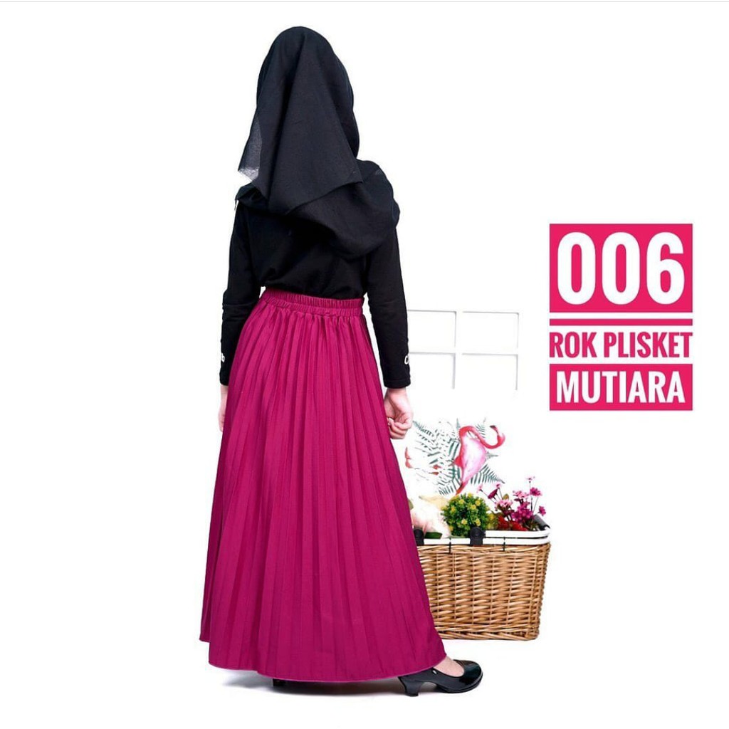 Rok plisket anak usia 3 - 8 tahun mutiara (COD) material hyget