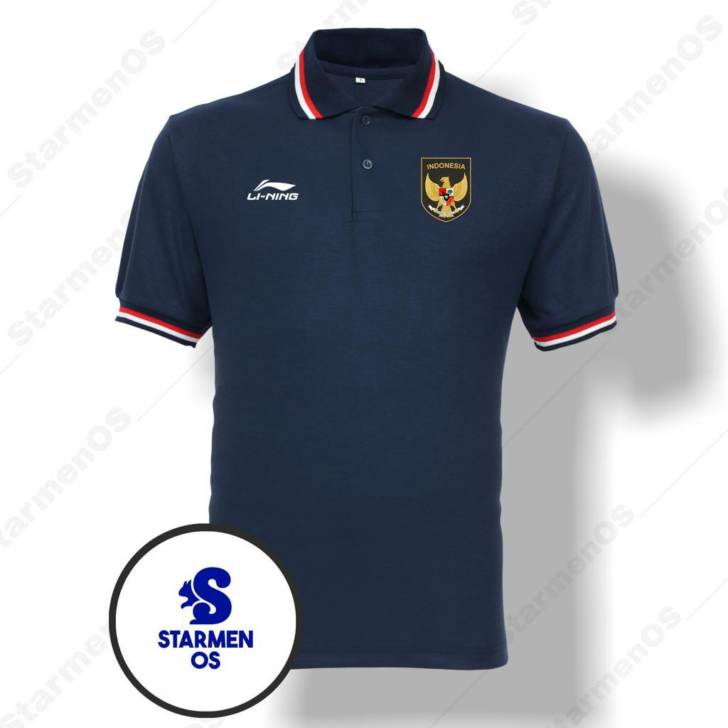 Kaos Wangki Polo T-Shirt Pria Kerah 3 List Logo GARUDA INDONESIA SEA GAMES 2023 AND Ll NING