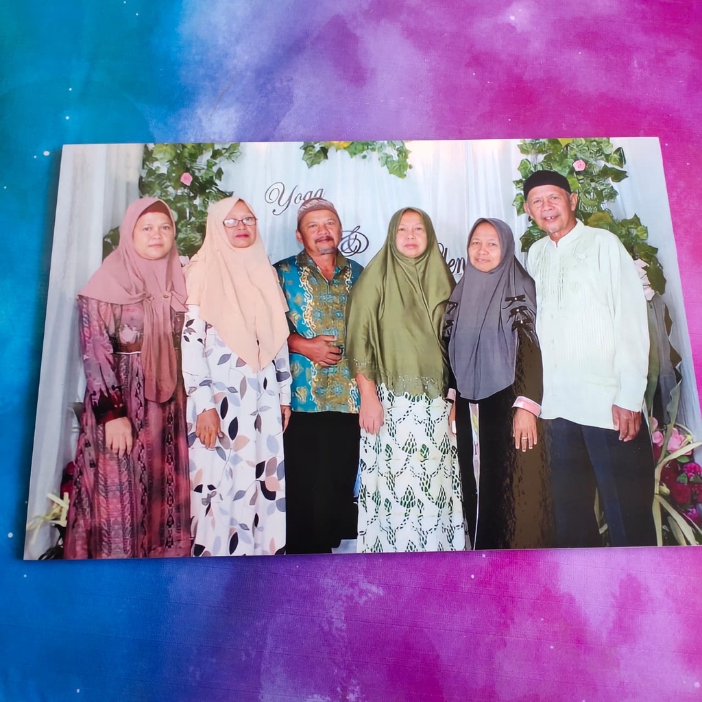 Cetak foto 12R Jumbo + Bingkai dekorasi rumah foto pernikahan keluarga wall dekor  kamar pajangan