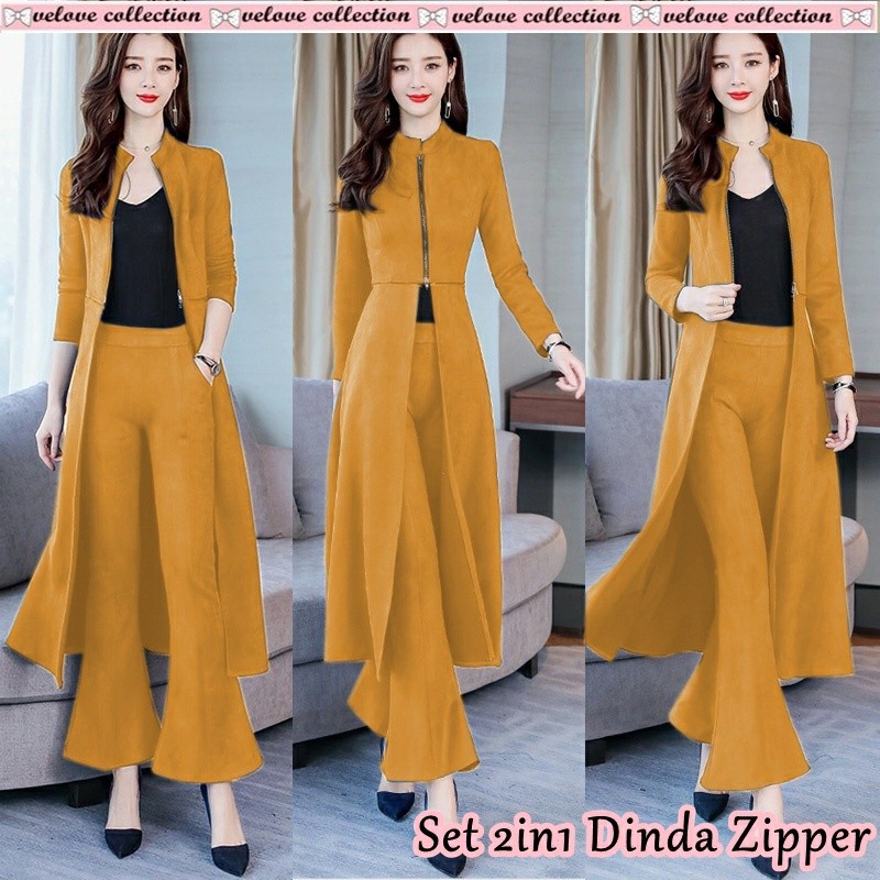 Baju Setelan Wanita Remaja Tunik Lengan Panjang Trend Kekinian Murah Terbaru 2022 Set 2in1 Tirta Ste