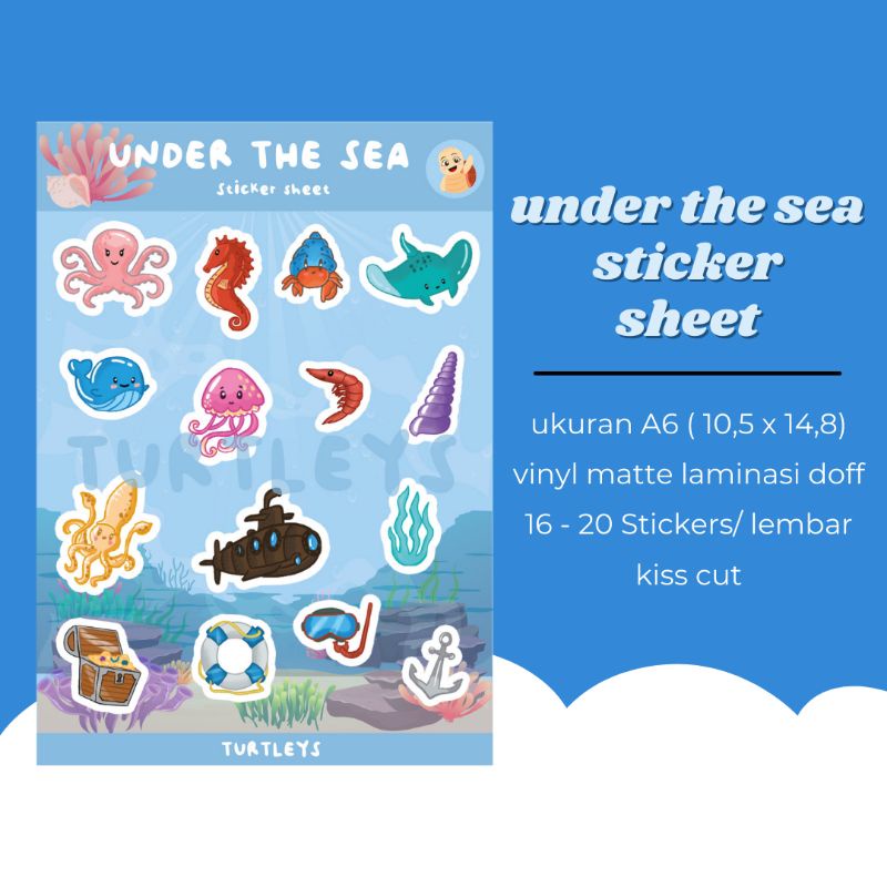 

under the sea sticker sheet vinyl matte doff