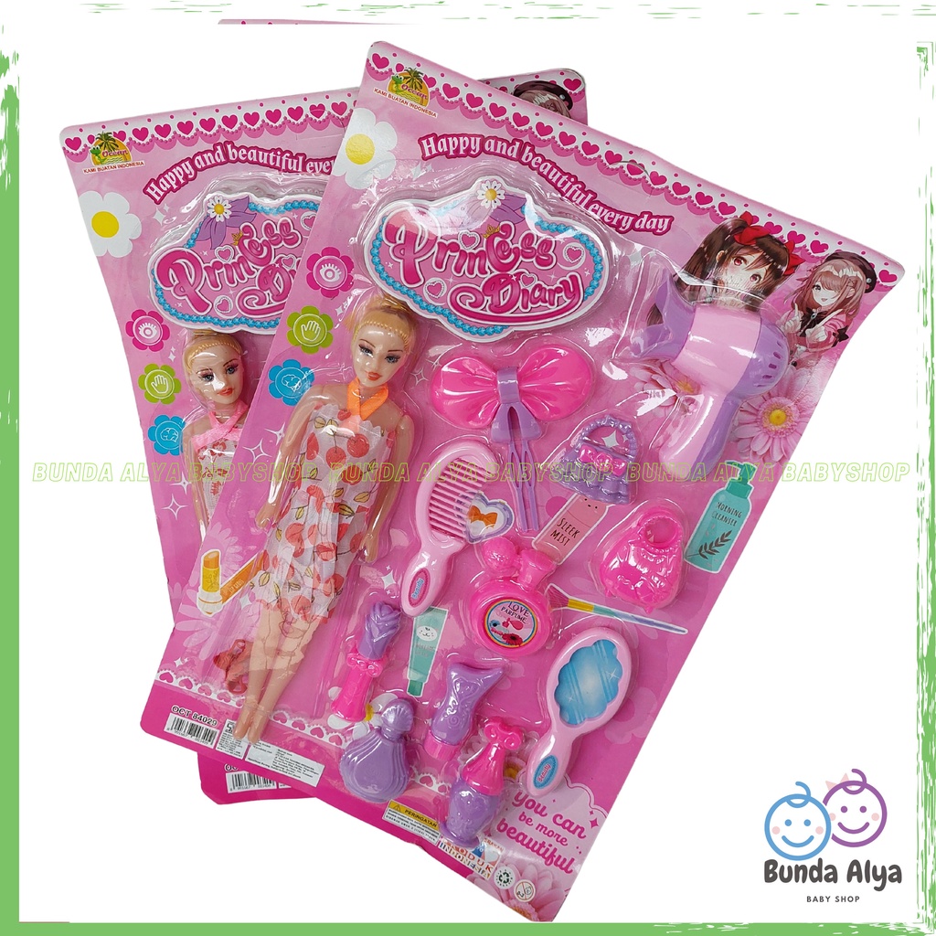 PROMO Mainan Anak Perempuan Boneka Berbi Berbie Plus Peralatan Dandan Murah Set Mainan Boneka Baju Bajuan Anak Perempuan  - Mainan Boneka Barbie Princess Diary - Mainan Beauty Set Barbie - Mainan Anak SNI