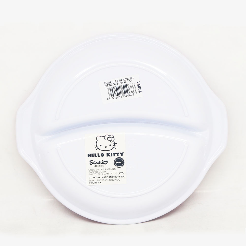 FM - Piring Makan Oval 2 Sekat Vanda Hello Kitty 7,5&quot; Melamin - Pink