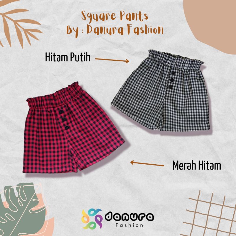 SQUARE PANTS BUTTONS//CELANA PENDEK ANAK PEREMPUAN