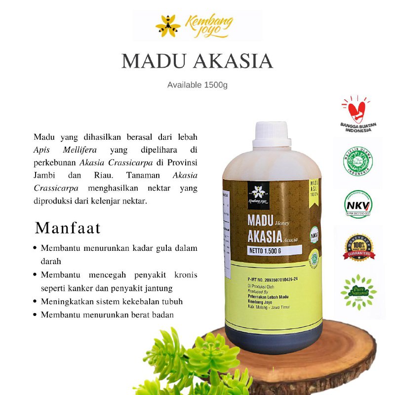 

Madu Kembang Joyo - Madu Pelangsing / Madu Diet - Madu Akasia 1500 gr 1.5 kg