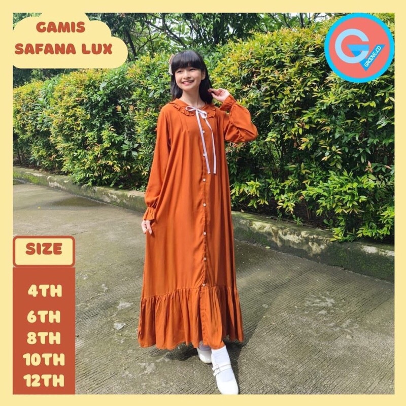 Gamis Safana Lux by Goove.co || Gamis Anak Crinkle || 4T - 12T  GAMIS SAFANA LUX BY GROOVE