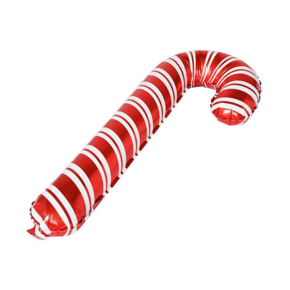 [Elegan] Balon Natal Tiup Anti Bocor Meriah Xmas Perlengkapan Balon Aluminium Foil Candy Cane Balloons