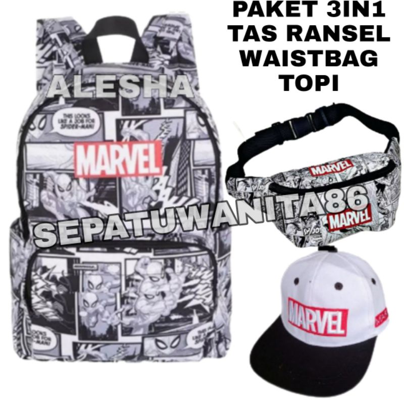 PROMO Tas Ransel Fashion Sekolah Anak Laki Laki PAUD TK SD Marvel Super Hero